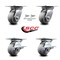 Service Caster 4 Inch Thermoplastic Rubber Swivel Caster Swivel Locks 2 Brakes SCC, 2PK SCC-35S420-TPRBD-BSL-2-SLB-2 - alternate 5